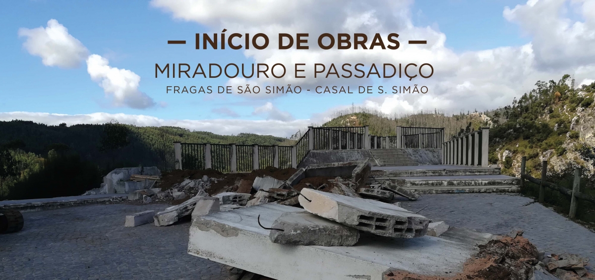 Obra de implementação de passadiço e requalificação do Miradouro de S. Simão em curso